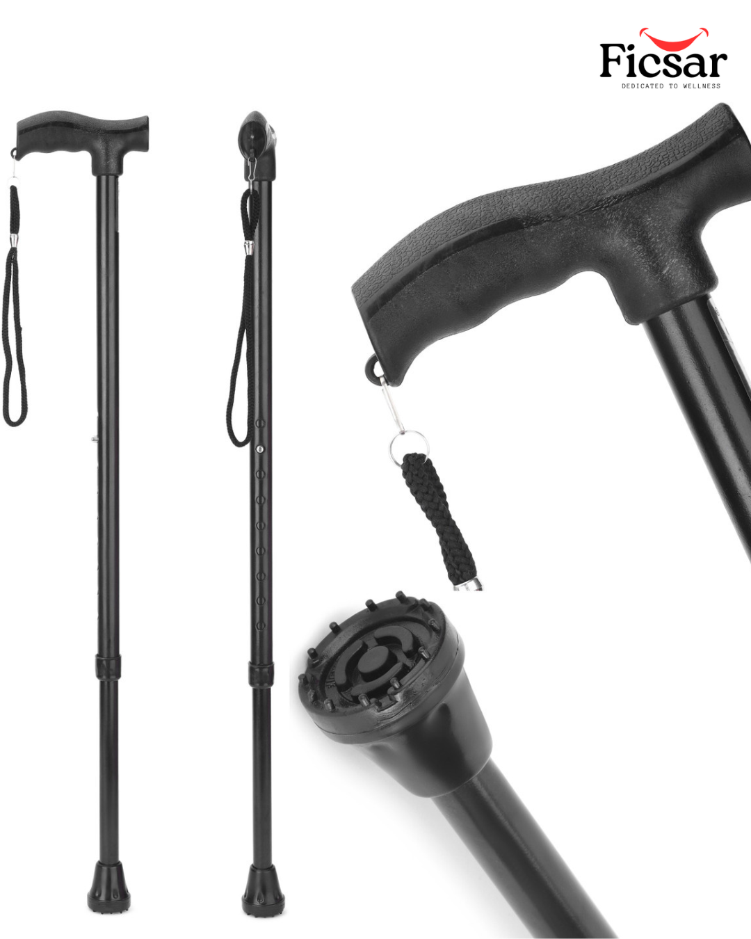 Ficsar Premium Walking Stick for Seniors – Lightweight, Foldable, Ergonomic Arthritis Cane - Image 2