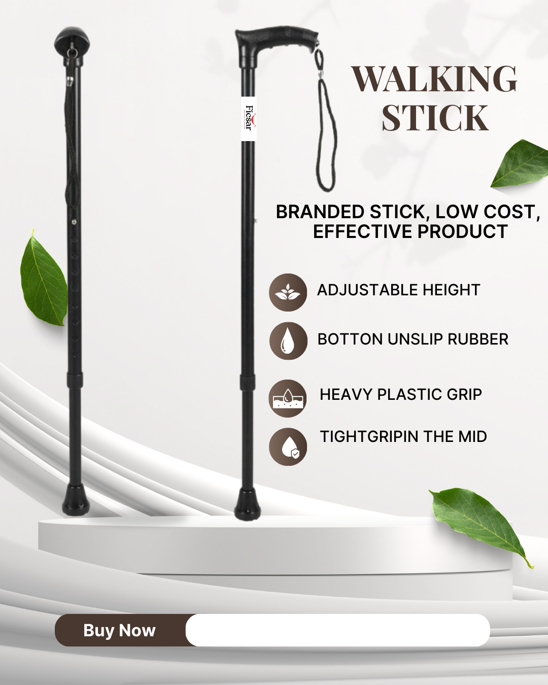 Ficsar Premium Walking Stick for Seniors – Lightweight, Foldable, Ergonomic Arthritis Cane - Image 5